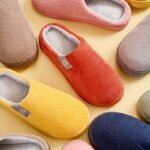 Soft Plush Cozy Ribbed Corduroy House Slippers Anti-skid Slip-on Shoes Indoor For Men Winter Shoes - Image 2