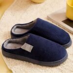 Soft Plush Cozy Ribbed Corduroy House Slippers Anti-skid Slip-on Shoes Indoor For Men Winter Shoes - Image 8