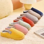 Soft Plush Cozy Ribbed Corduroy House Slippers Anti-skid Slip-on Shoes Indoor For Men Winter Shoes - Image 3