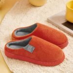 Soft Plush Cozy Ribbed Corduroy House Slippers Anti-skid Slip-on Shoes Indoor For Men Winter Shoes - Image 14