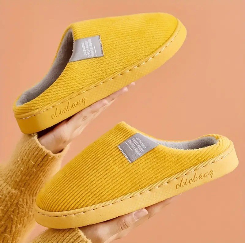 c16845ca3403bd02db8df609fb46d6a3-ezgif.com-webp-to-jpg-converter Soft Plush Cozy Ribbed Corduroy House Slippers Anti-skid Slip-on Shoes Indoor For Men Winter Shoes - Image 1